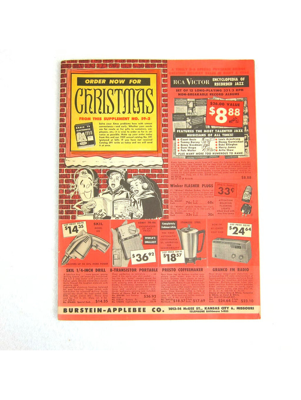 1959 Burstein-Applebee Co Christmas Catalog Housewares Stereo Amplifiers Radio